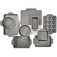 All-Clad Pro-Release Nonstick Bakeware Set Including Half, Cookie Sheet, Muffin, Cooling & Baking Rack, Round Cake, Loaf…