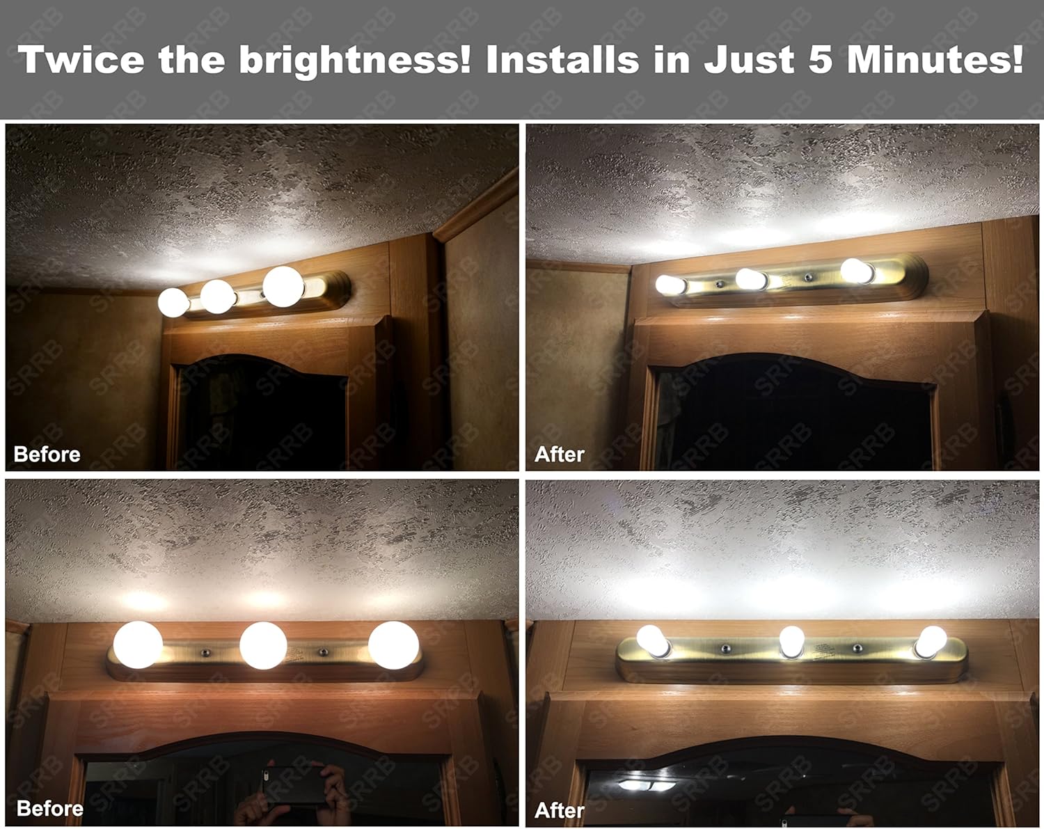 Amazon Com Srrb Performance 20 99 1141 1156 Vanity Replacement 12v Or 24v Led Bulb For Rv Camper Trailer Motorhome 5th Wheel And Marine Boat Warm White Automotive