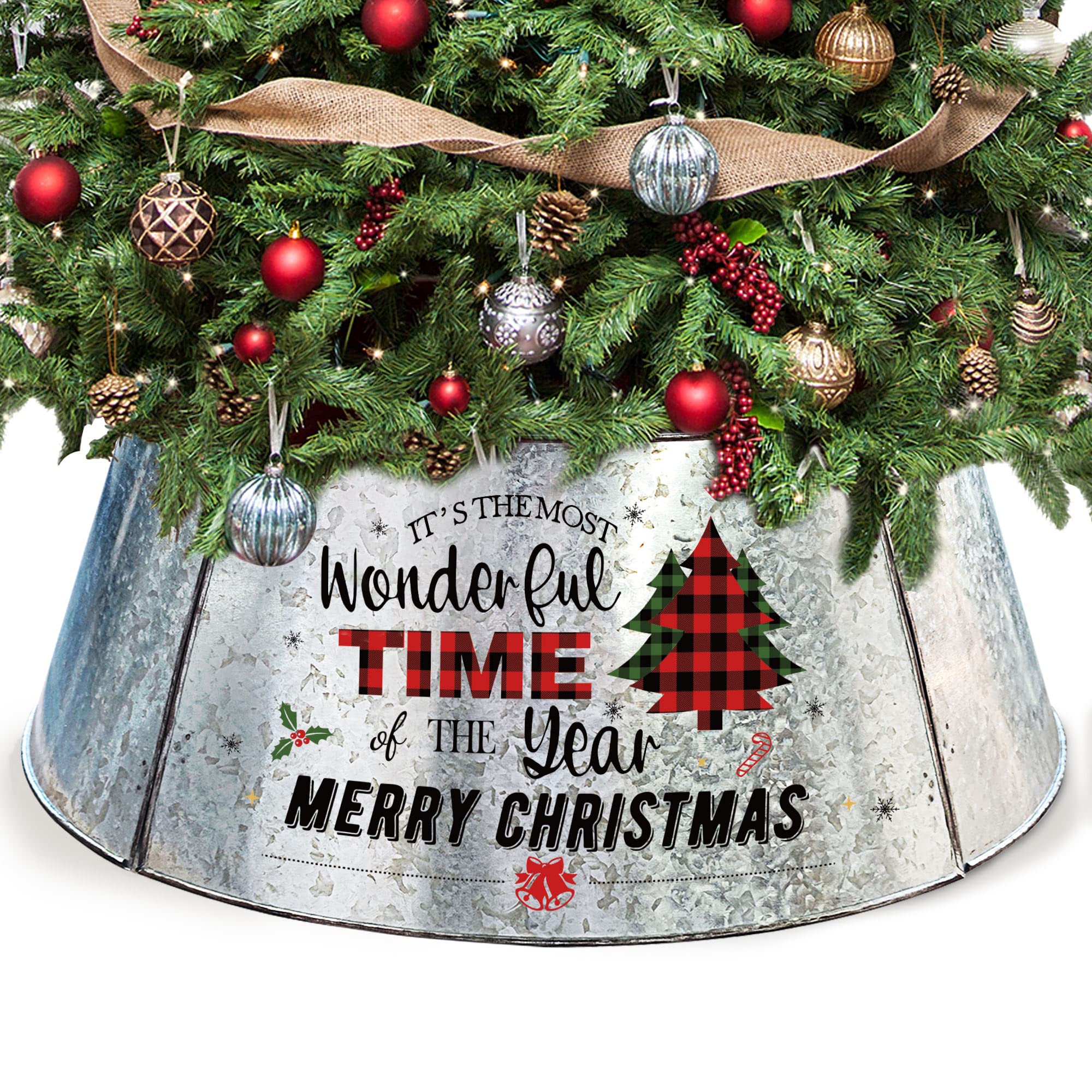 Photo 1 of **MISSING PARTS**
Christmas Tree Collar, Xmas Metal Tree Collar 29 Inch Diameter Base, Christmas Large Tree Collar for Pencil Tree, Xmas Decorations