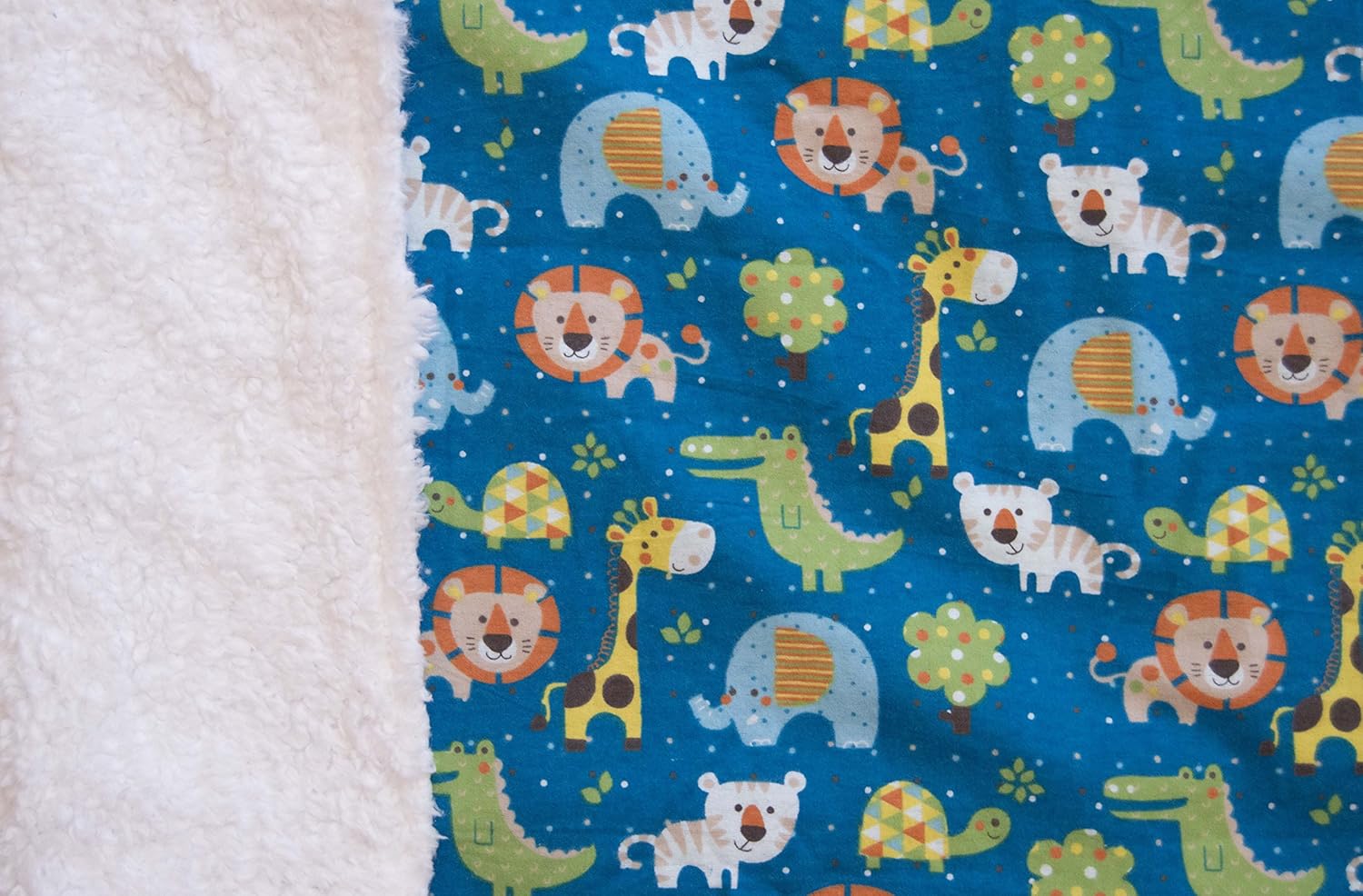 PARTY ANIMAL Blanket In Blue animal baby blanket, lion