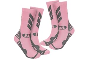 wanchel Warm Kids Ski Socks - 2 Pairs Merino Wool Skiing Socks, Winter Warm Snowboard Thermal Socks For Boys Girls Toddlers