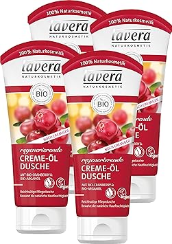 lavera Creme Öl Dusche Bio Cranberry & Arganöl ? Intensive Feuchtigkeit ? Zarte Haut ? Reichhaltige Pflegedusche ? vegan ? Bi