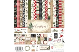 ECHO PARK PAPER Carta Bella Paper Company Christmas Collection Kit paper, Red/Green/Black/Tan, 12-x-12-Inch