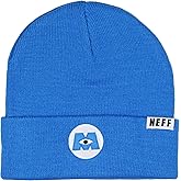 Neff Monsters Inc Embroidered Logo Fold Cuff Adult Beanie OSFM Blue