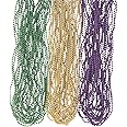 Fun Express Pearl Beaded Necklaces - 12 Pack 35" Mardi Gras Party Necklaces With 9mm Beads