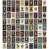 Condinas 80PCS Vintage Rock Posters Punk Gothic skull cards Album Cover Collage,Bedroom Wall Art 4" x 6"