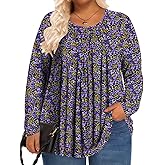 PEVRL Womens Plus Size Tops Long Sleeve Shirts Fall Tunics Blouses Wear with Leggings