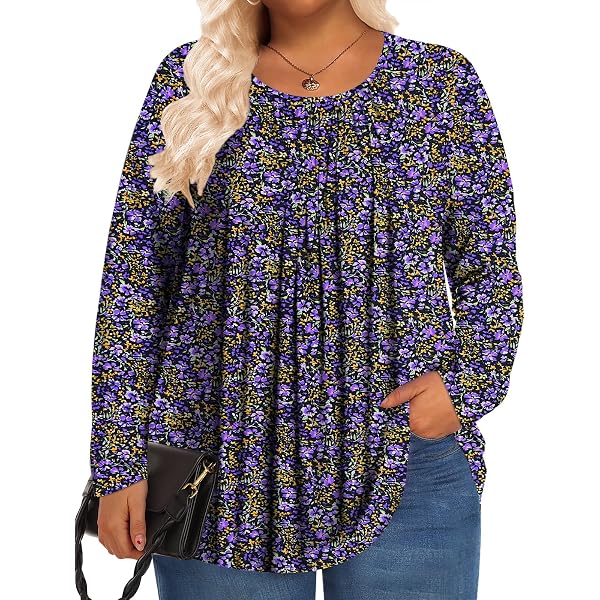 Amazon.com: Tencede Womens Plus Size Tops Long Sleeve Shirts V