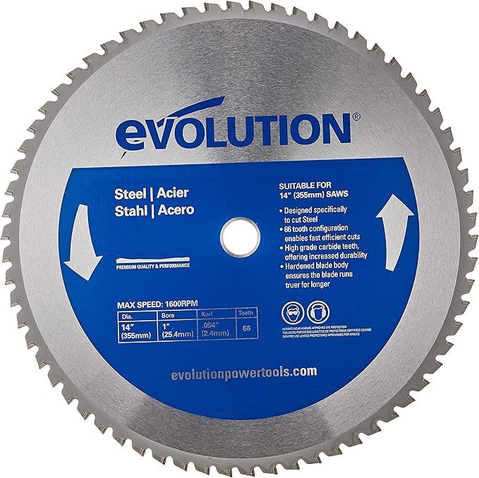 Evolution Power Tools 14BLADEST Steel Cutting Saw Blade, 14Inch x 66Tooth Home
