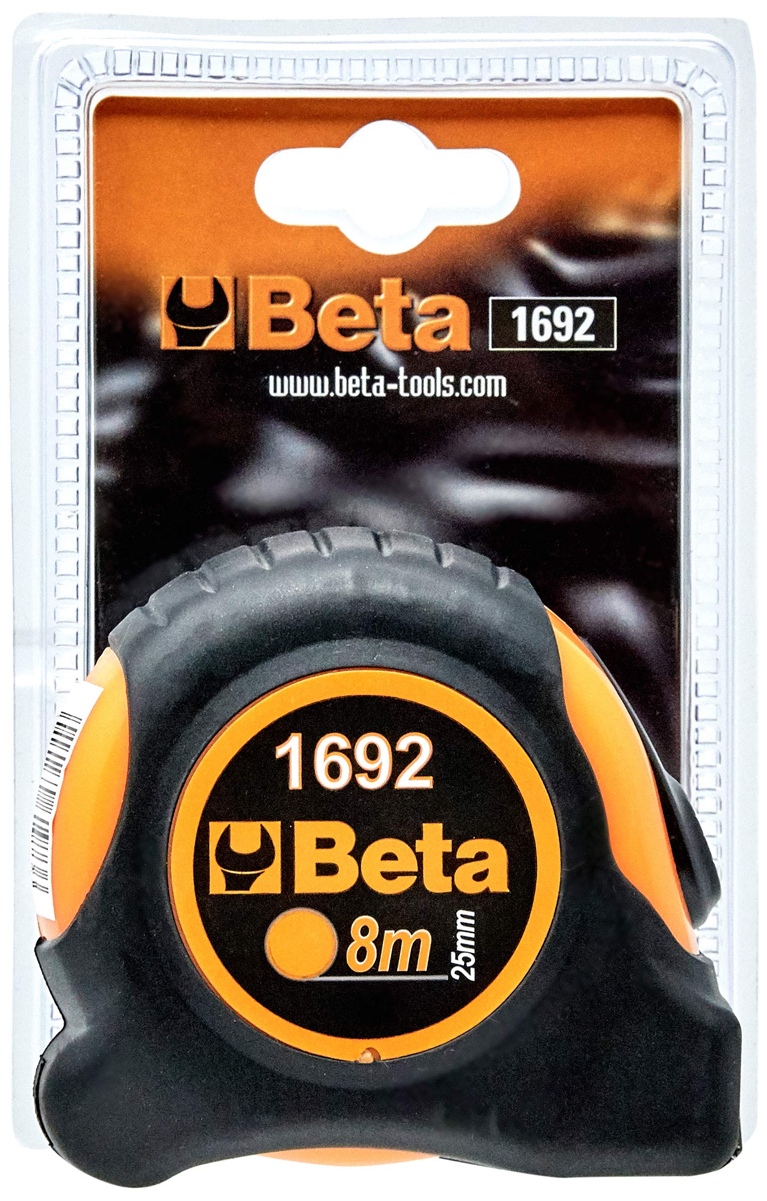 Beta 16920058 Model 1692/8 Measuring Tape, Shock-Resistant, Bi-Material, 8 Metre