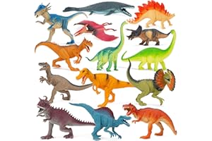 Boley 14 Pk Dinosaur Toys for Kids with Educational Pamphlet - 9" Long Dinosaur Toy Figures for Boys & Girls Ages 3+