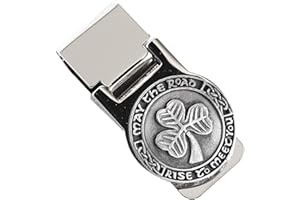 Biddy Murphy Money Clip for Men Spring Loaded Stainless Steel & Pewter Medallion Symbols, Imported