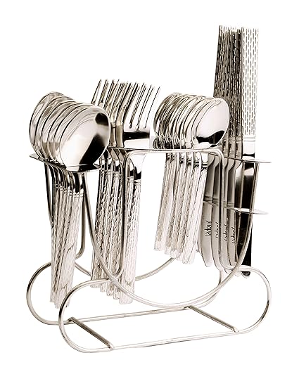 Shapes Zack Cutlery Set of SPoons and Fork 24 Pcs. with Round stand