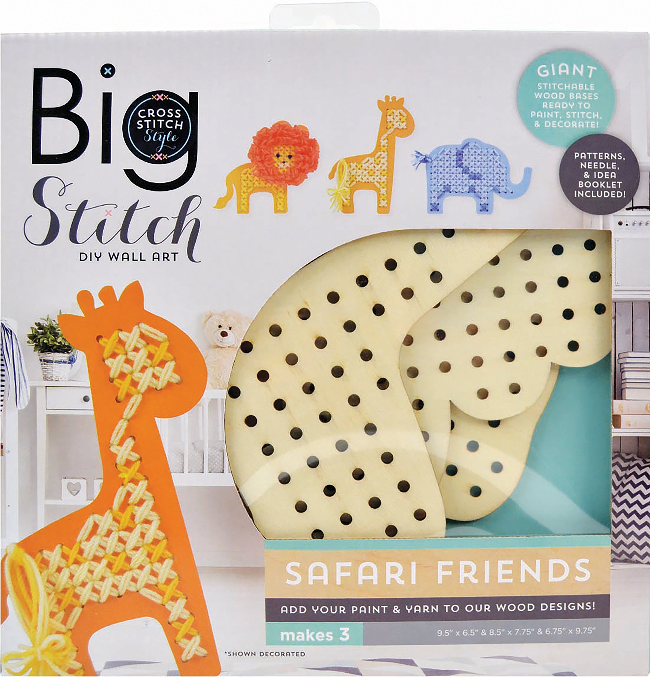 3 Birds Cross Style Big Stitch Kit 3/Pkg, Multi-Colour, 25.4 x 25.91 x 2.29 cm