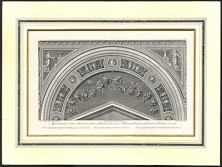 Impresión antigua - arquitectura del fauno de alas serpiente-Savorelli