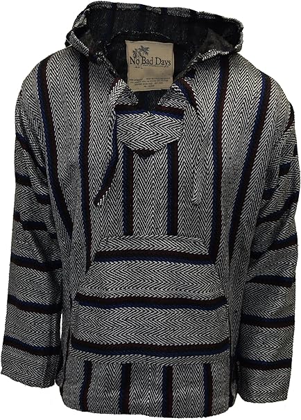 Amazon.com: No Bad Days Baja Hoodie - White Royal Black Burgundy 