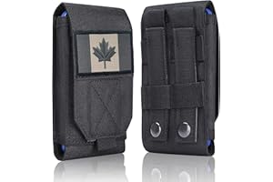 Heyqie Black Tactical Molle Cellphone Pouch Case,Heavy Duty Waterproof Phone Holster Bag for iPhone 13 14 15 Pro Max for Sams