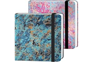 Funto Lot de 2 journaux aquarelles, 16 x 16 cm, 24 feuilles chacune, 100 % coton, presse à froid, 300 g/m², poche intérieure 