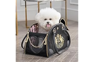 Juicy Couture Give Me Treats Pet Carrier - Stylish Black Travel Bag for Small Dogs and Cats