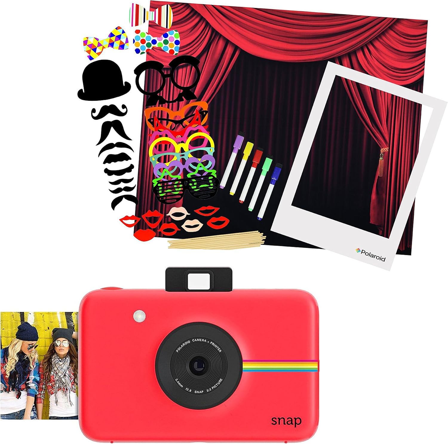Polaroid SNAP Instant Camera (Red) + Polaroid AllinOne