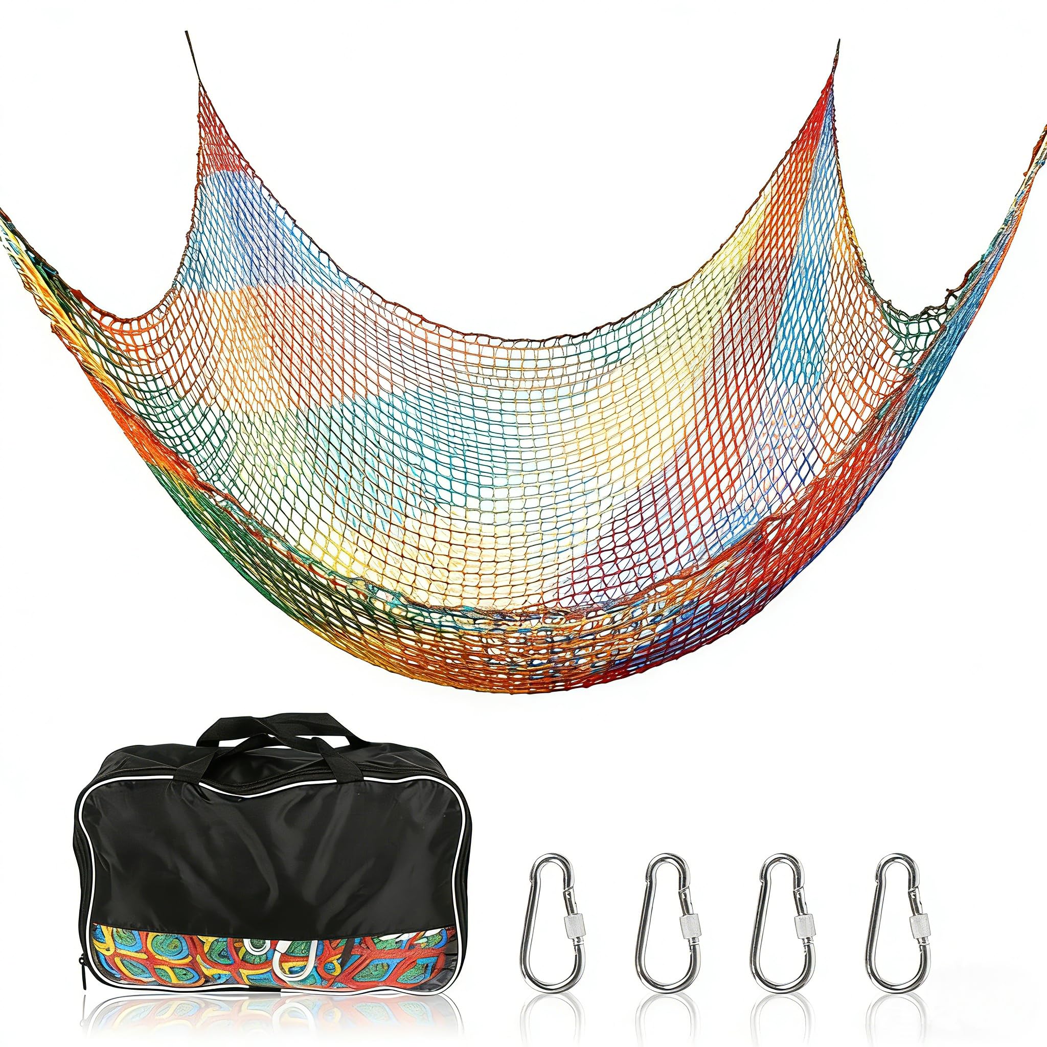 Climbing Net Playground, Double Layers Children's Safety Net Climbing Frame Net Children's Swing Garden, 1 x 3 m Fall Protection Net for Playground Net (Rainbow Colours, 100 x 300 cm)