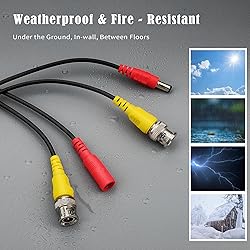 Omilik 4 Pack 100ft BNC Video Power Cable Security