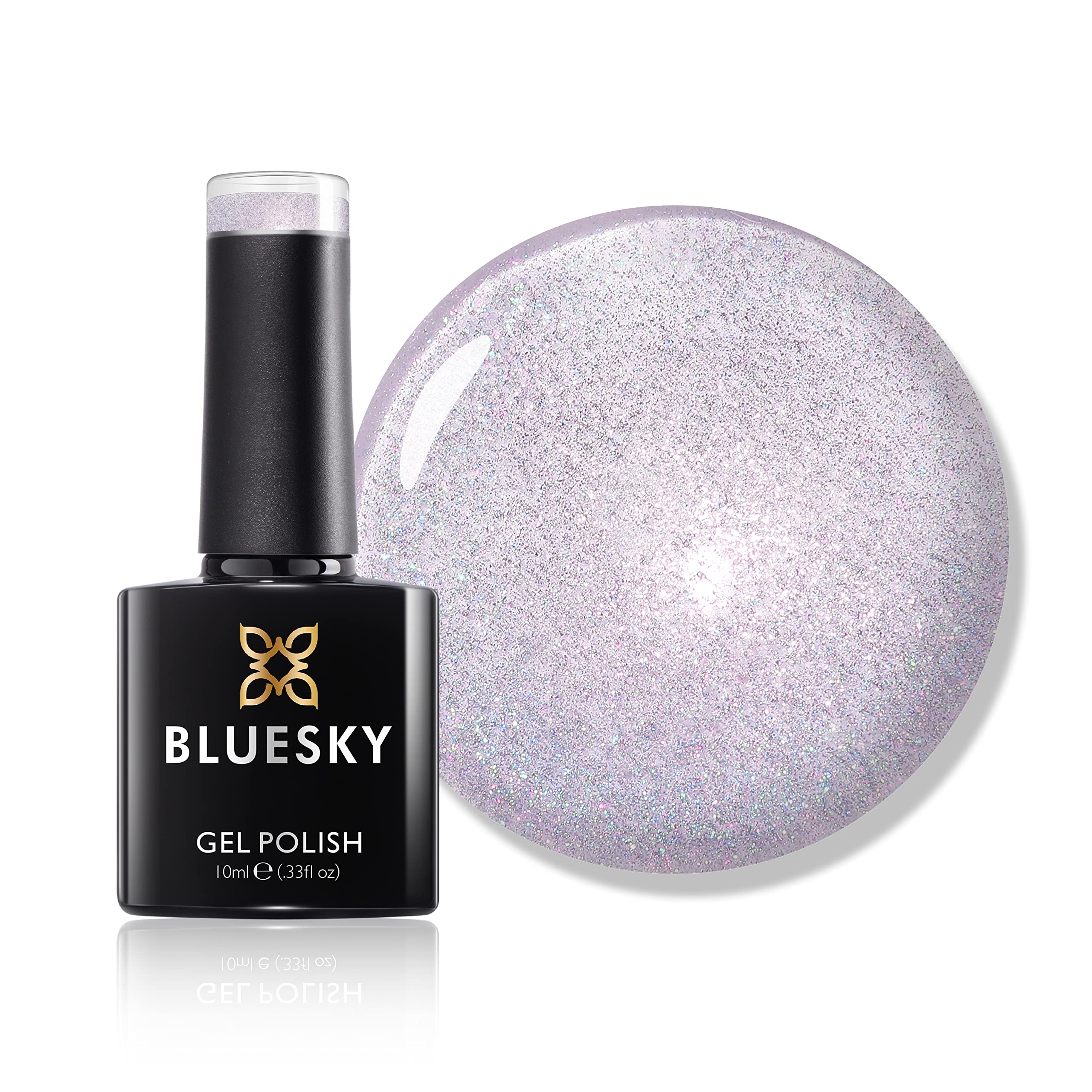 Bluesky Gel Nail Polish, In A Faraway Land Ch04, Flitter Purple, Lilac, Long Lasting, Chip Resistant, 10 ml (Requires Drying Under UV LED Lamp)