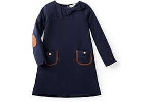 Hope & Henry Girls' Long Sleeve Quilted Ponte Riding Dress