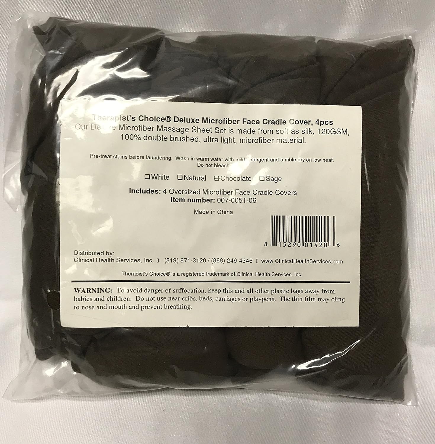 Therapist’s Choice Premium Deluxe Microfiber Massage Table Face Cradle Covers, 4pcs per package (Chocolate (Dark Brown)) : Beauty