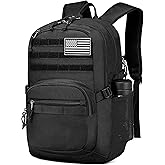 Military Tactical Backpack for Men Army 3 Days Assault Pack Bag with Molle System for Outdoor Adventures (Black, 25L)