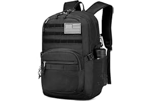 WOTONY Military Tactical Backpack for Men Army 3 Days Assault Pack Bag with Molle System for Outdoor Adventures (Black, 25L)