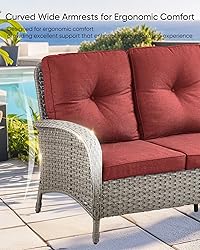 HUMMUH Outdoor Patio Couch-Outdoor Rattan Couch