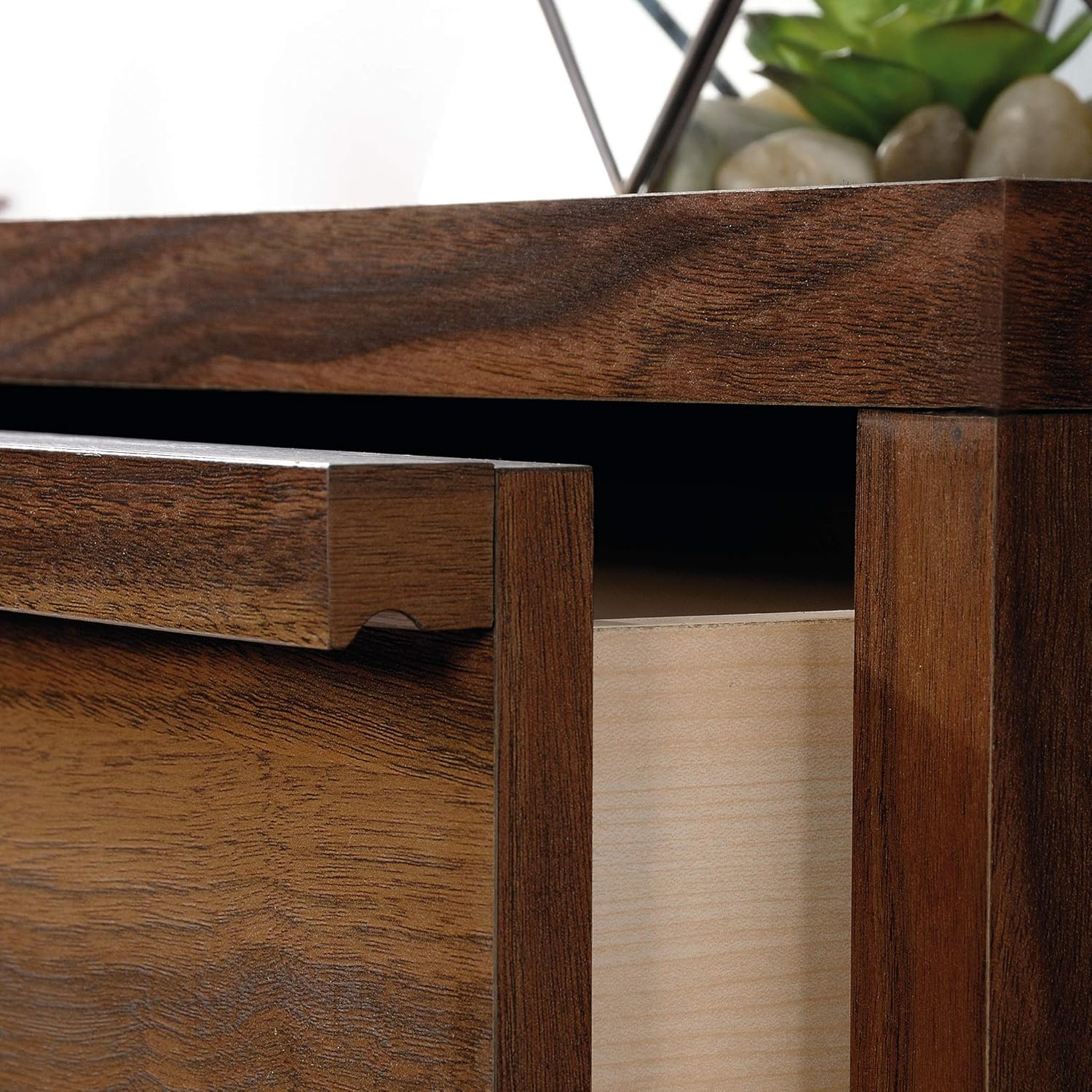 Sauder Harvey Park Dresser, L: 60.71" x W: 17.48" x H: 31.06", Grand Walnut Finish: Furniture & Decor