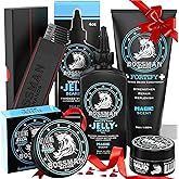 Bossman Complete Beard Kit – Men's Beard Oil Jelly, Fortifying Shower Conditioner, Balm, Mustache Wax & Comb – Beard Softener & Grooming Care – Men Gift Set (Magic Scent)