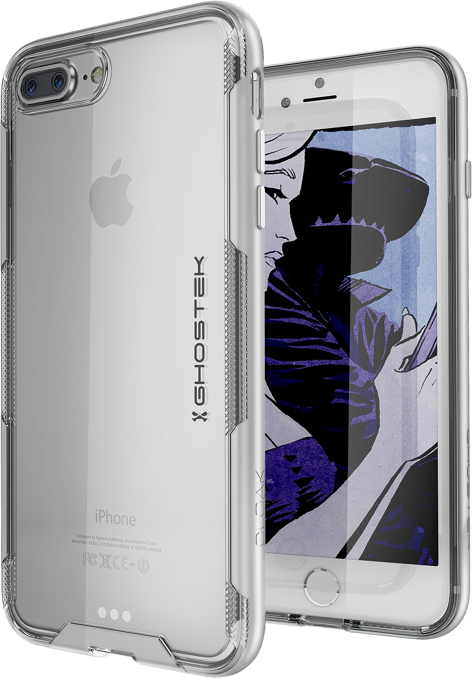 iPhone 8 Plus / 7 Plus Case, Ghostek Cloak 3 Series Slim TPU Ultra Durable Cover (Silver)