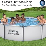 Bestway MAX Steel Pro Round Frame Pool 10 ft with Filter Pump Grey Multicolour view 2