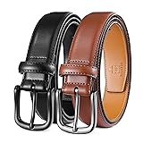 MILORDE Men's Leather Dress Belt