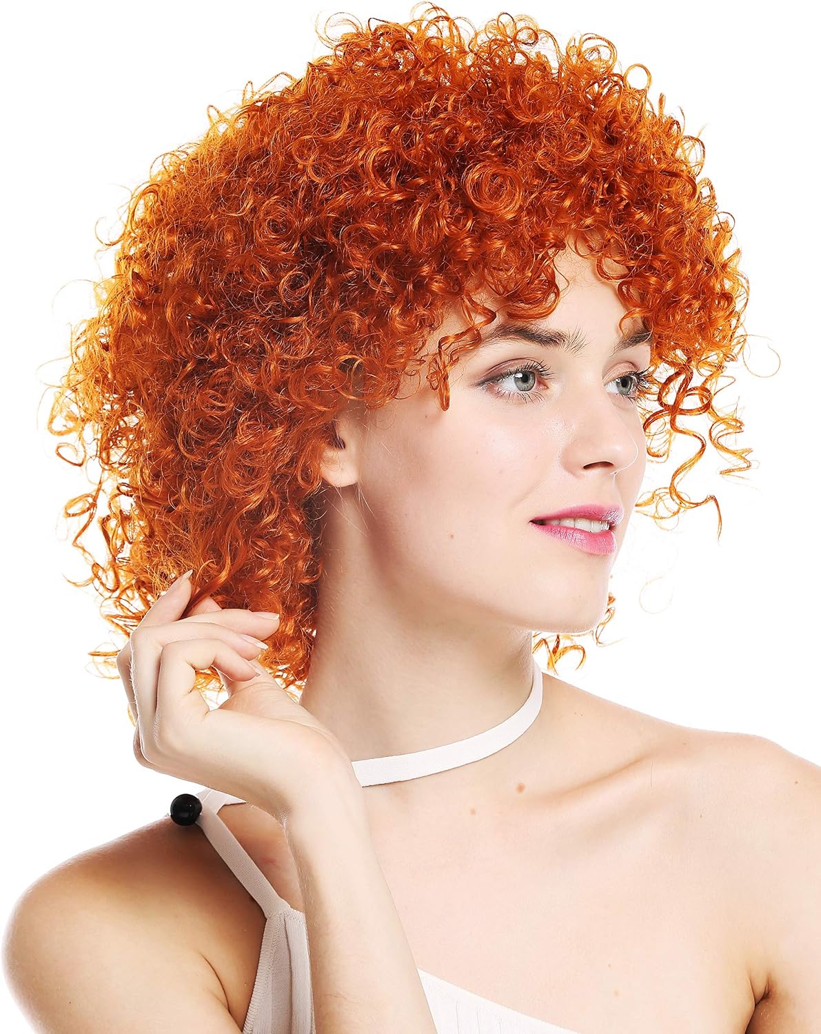 WIG ME UP - VK-11-T2735 women's quality wig short voluminous frizzy curly curls orange-red orange, Length: approx. 30 cm - Image 4