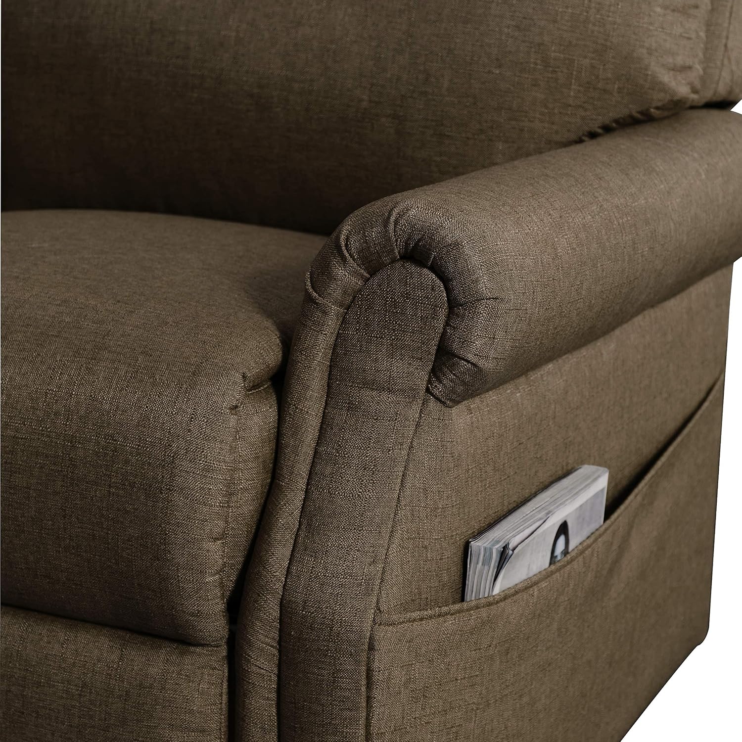 Merax Electric Recliner Chair Lazy Boy Sofa for Elderly, Power Lift Office or Living Room, Brown: Furniture & Decor