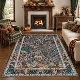 SERISSA Area Rug 4x6 Washable Rug Boho Animal Rugs For Living Room Bedroom | Vintage Soft Low Pile Carpet for Hallway Entryway Playroom Laundry Kids Office Home, Non-Slip Indoor Carpets