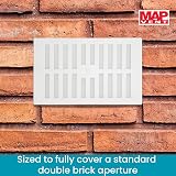 Map Adjustable Air Vent with Fly Screen Cover 9x6 White Hit Miss Brick Vent view 5