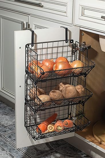 Amazon Com Hanging Fruit Basket Under Sink Inside Cabinet Storage
