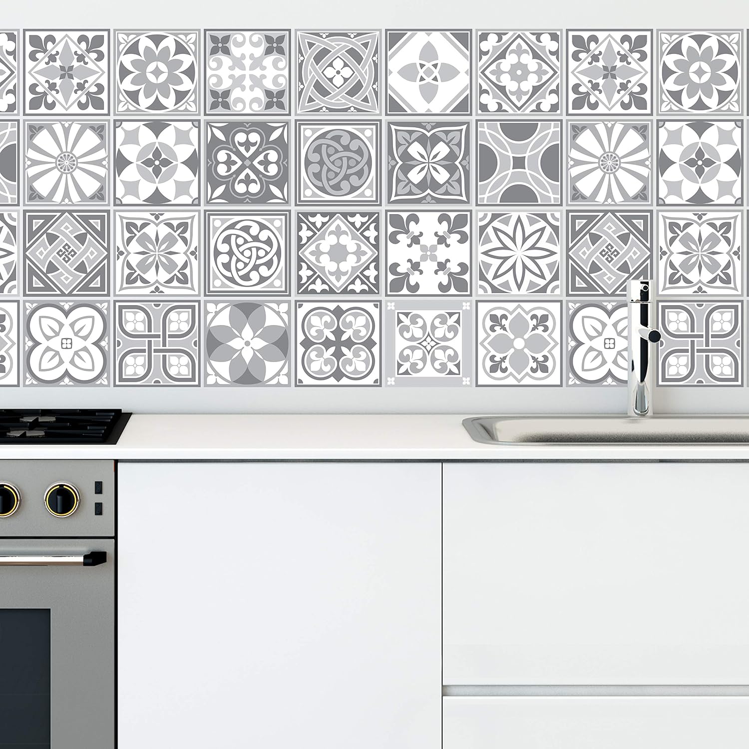 WALPLUS 48 Pcs 15cm (6") Purbeck Stone Peel & Stick Tile Stickers - Image 4