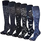 Dr Motion Differenttouch 6 Pairs Pack Women Graduated Compression Knee High Socks