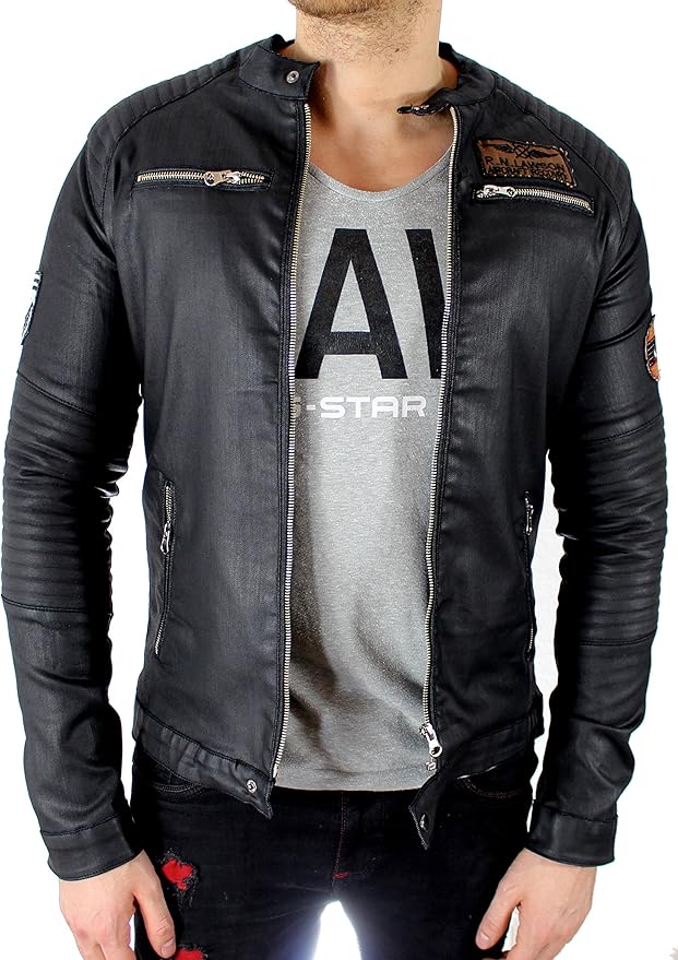 Motorrad Jacke Herren Sommer TEXPEED Motorrad Lederjacke Herren