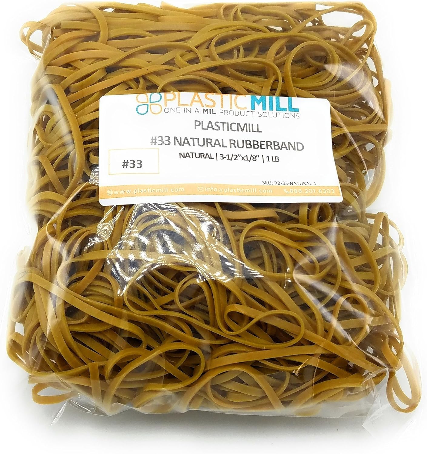 PlasticMill Rubber Bands 33 Size Natural Rubberbands
