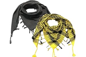 Elu Shemagh Scarf Men - Women /100% Cotton Military Shemagh Keffiyeh Scarf Arafat Tactical Desert Rave Bandana Head Wrap