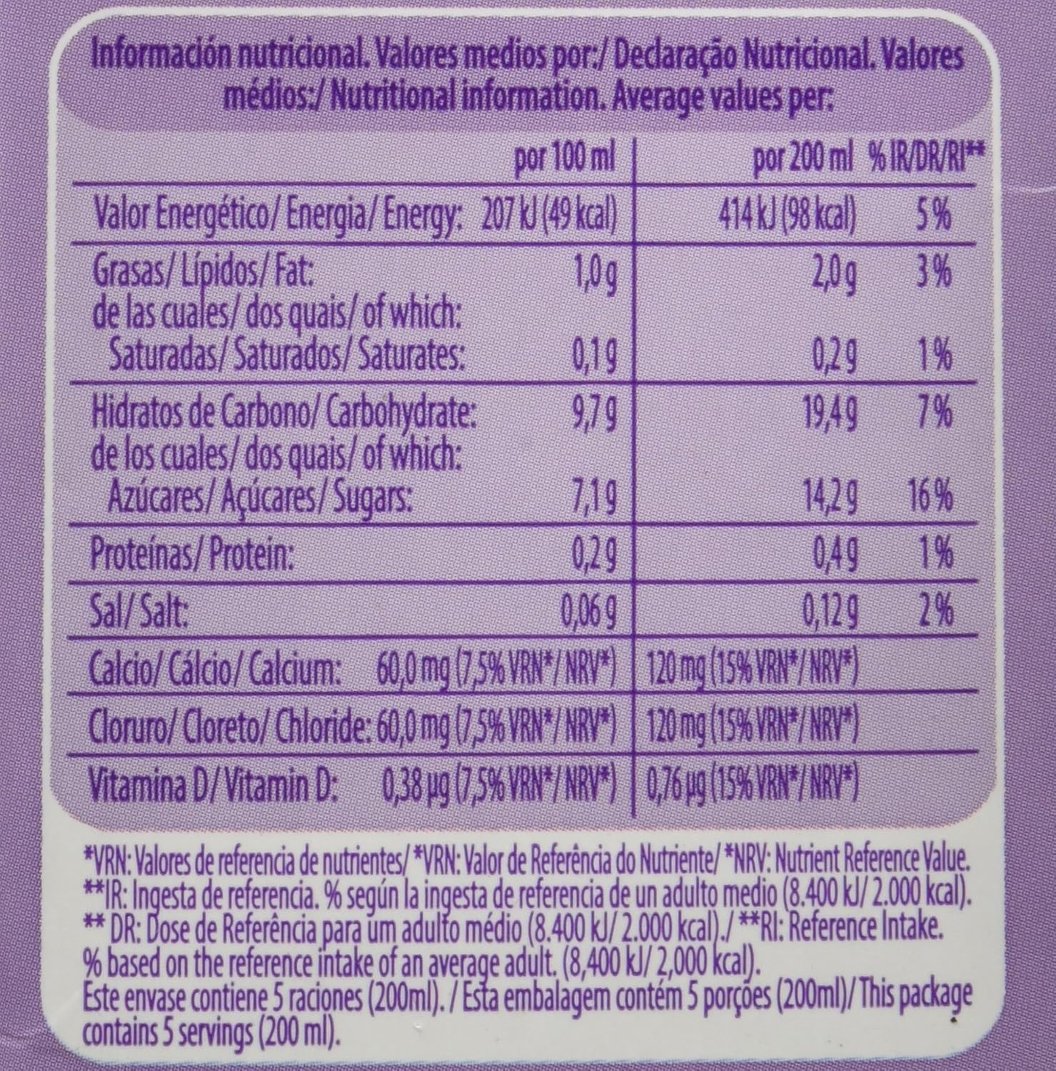 Vivesoy Bebida de Arroz con Calcio, Cloruro y Vitamina D - 1 brik ...
