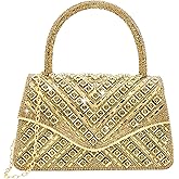 LUNIQO Clutch Purses for Women Sparkly Rhinestones Purses and Handbags for Wedding Party Evening Crossbody Bag with Chain
