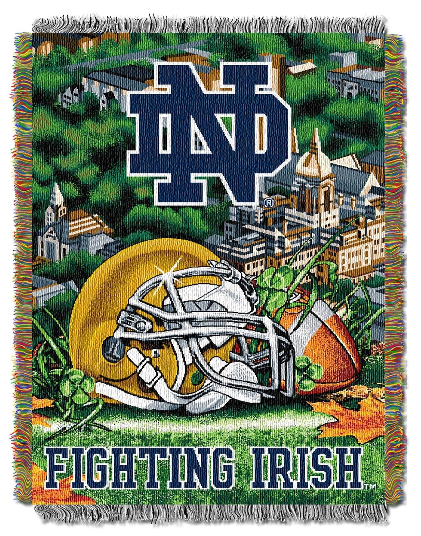 The Northwest Company Notre Dame Fighting Irish Home Field Advantage Woven Tapestry Throw Blanket, 48" x 60", Blue